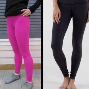 Reversible black and pink Lululemon leggings